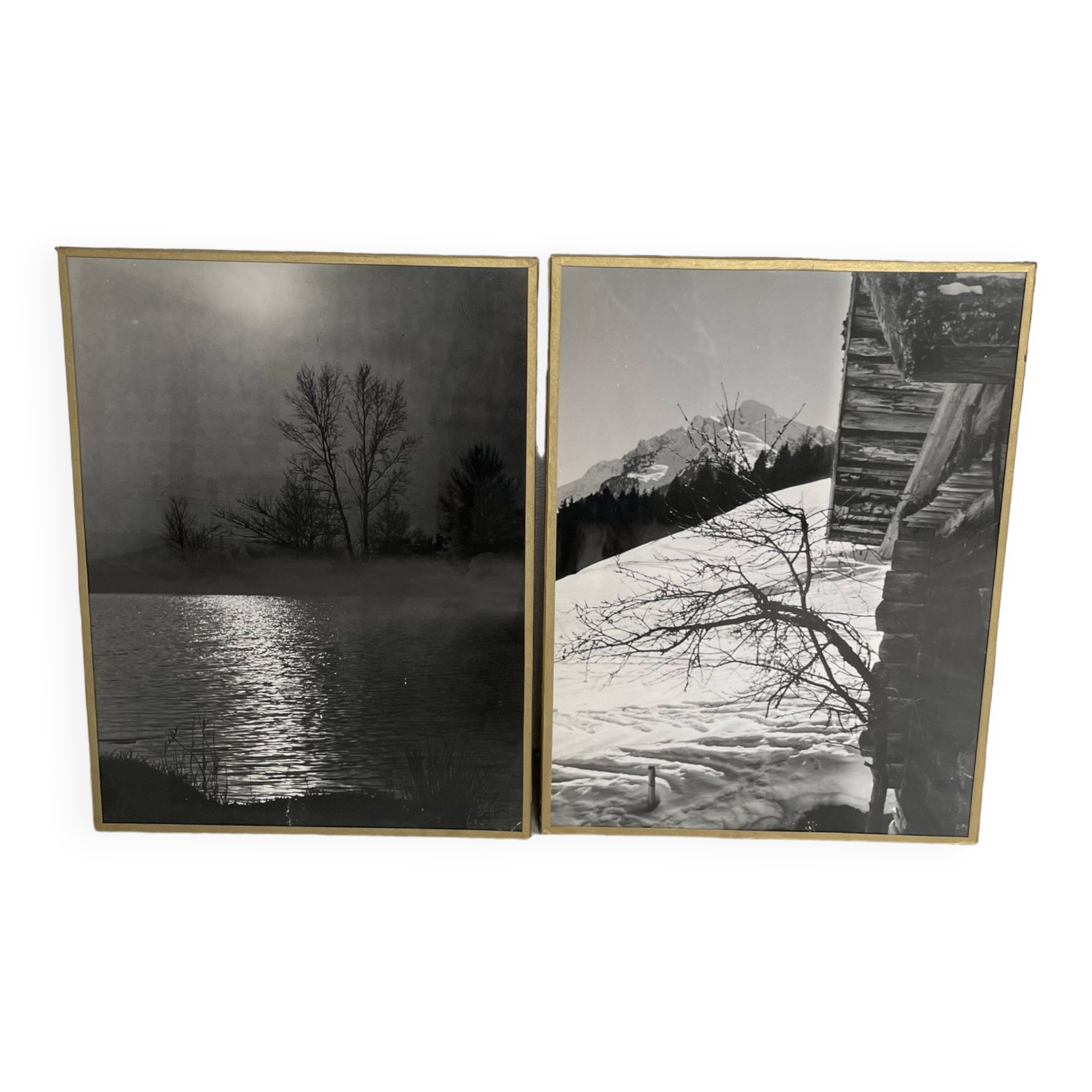 Old photographs lake and mountain