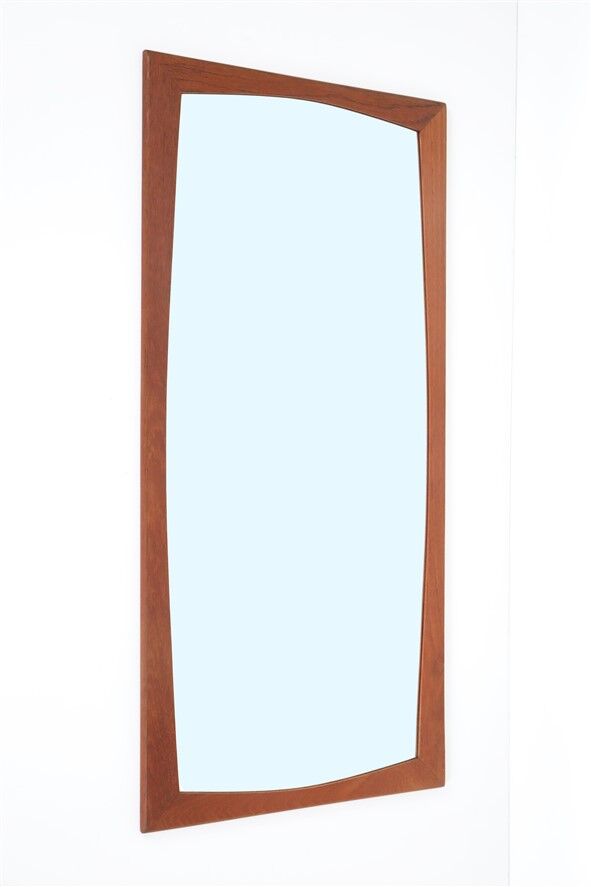 Big mid-century teak mirror / Danish modern design / 1960s