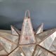Metal and mercury glass star pendant lamp - 18 branches