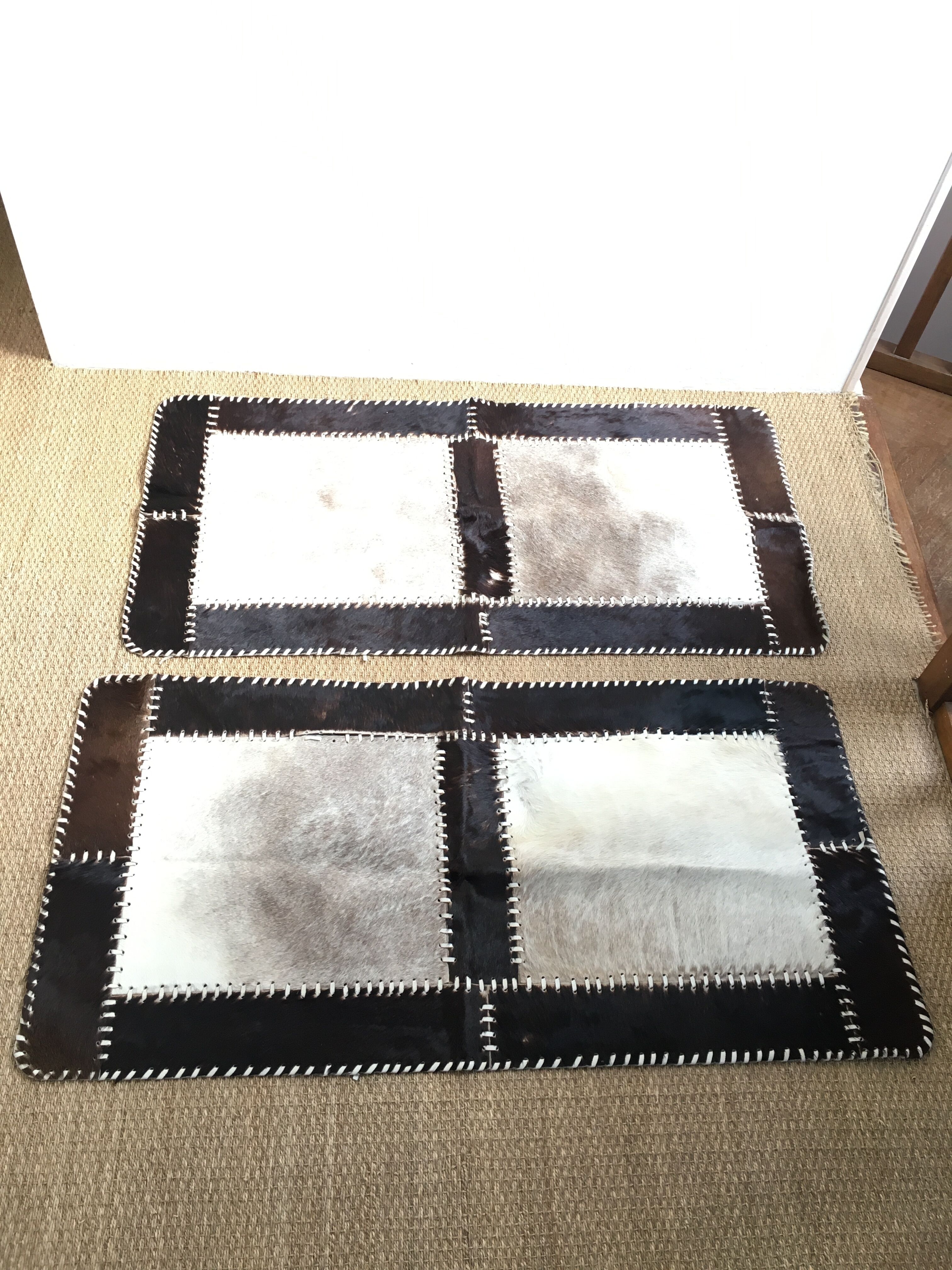Lot of 2 carpets cow skins 120x60cm