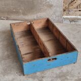 Tiroir caisse en bois bleu ciel avec jaune