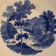 Salad bowl in blue and white earthenware, burgenland model of villeroy and boch