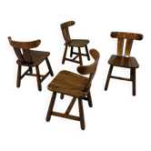 Brutalist oak dining chairs 1970’s