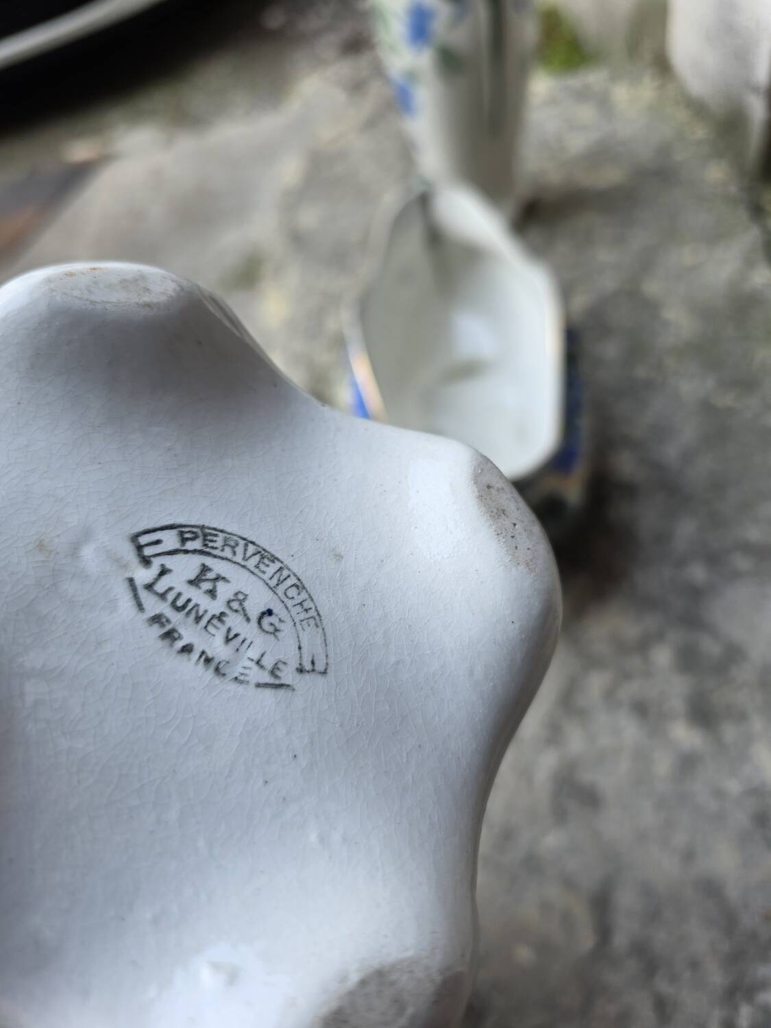 Set of two vases and a planter Luneville KG early 20th century