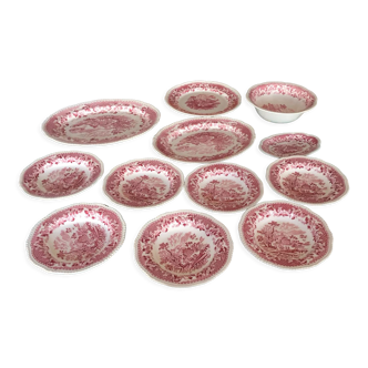 English tableware red 1930 china pattern