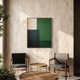Contemporary minimalist painting "Green Composition" 100x80cm
