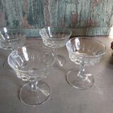 Set of four vintage French glasses for liquor