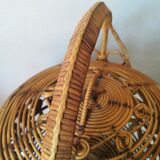 Peacock wicker basket