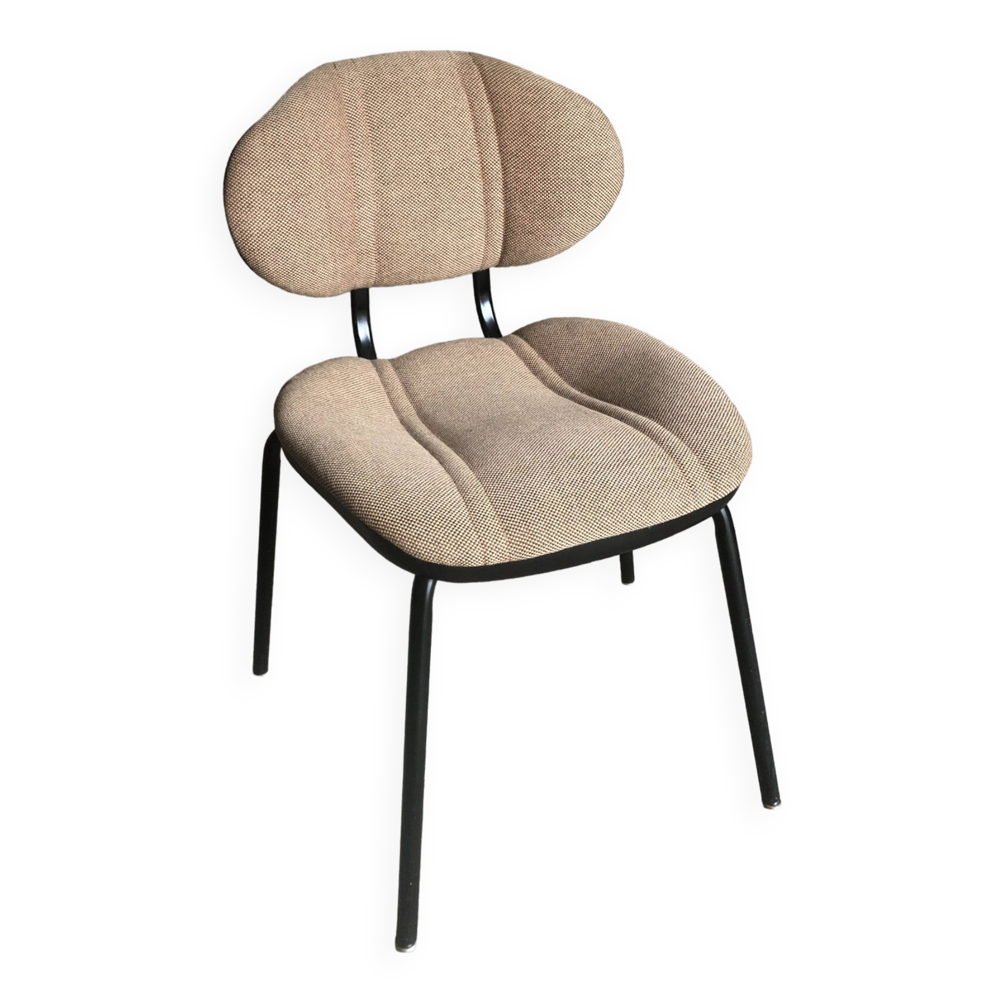 Beige brown fabric office chair, 1980s