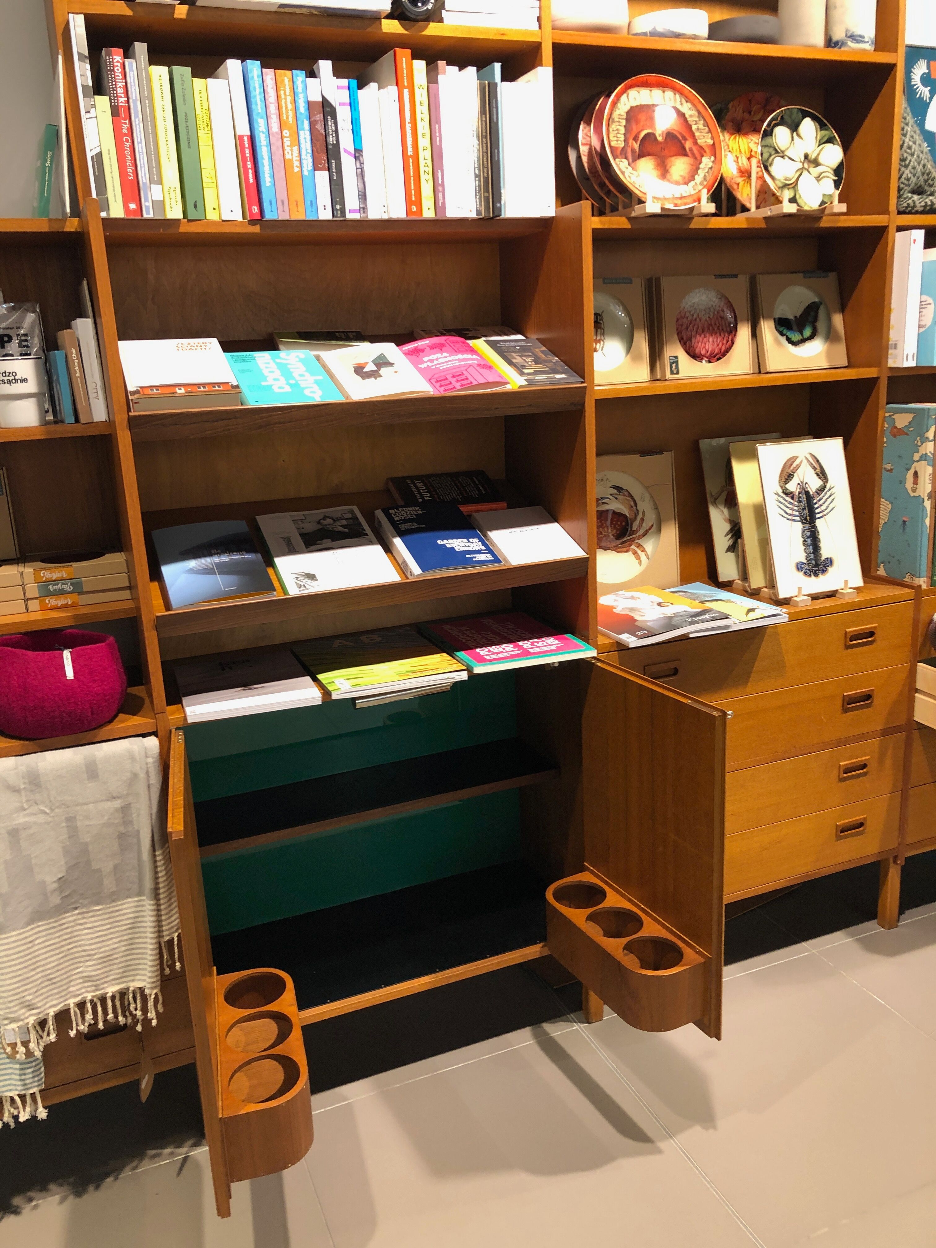 Danish large modular teak shelving unit bookcase, 70s