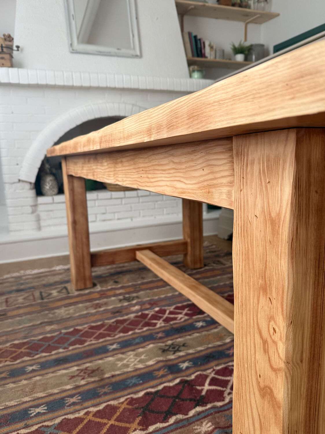 Large farmhouse table in solid ash