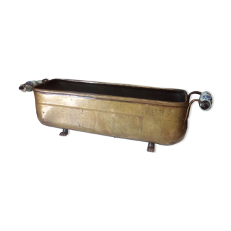 60s/70s planter in brass copper and porcelain