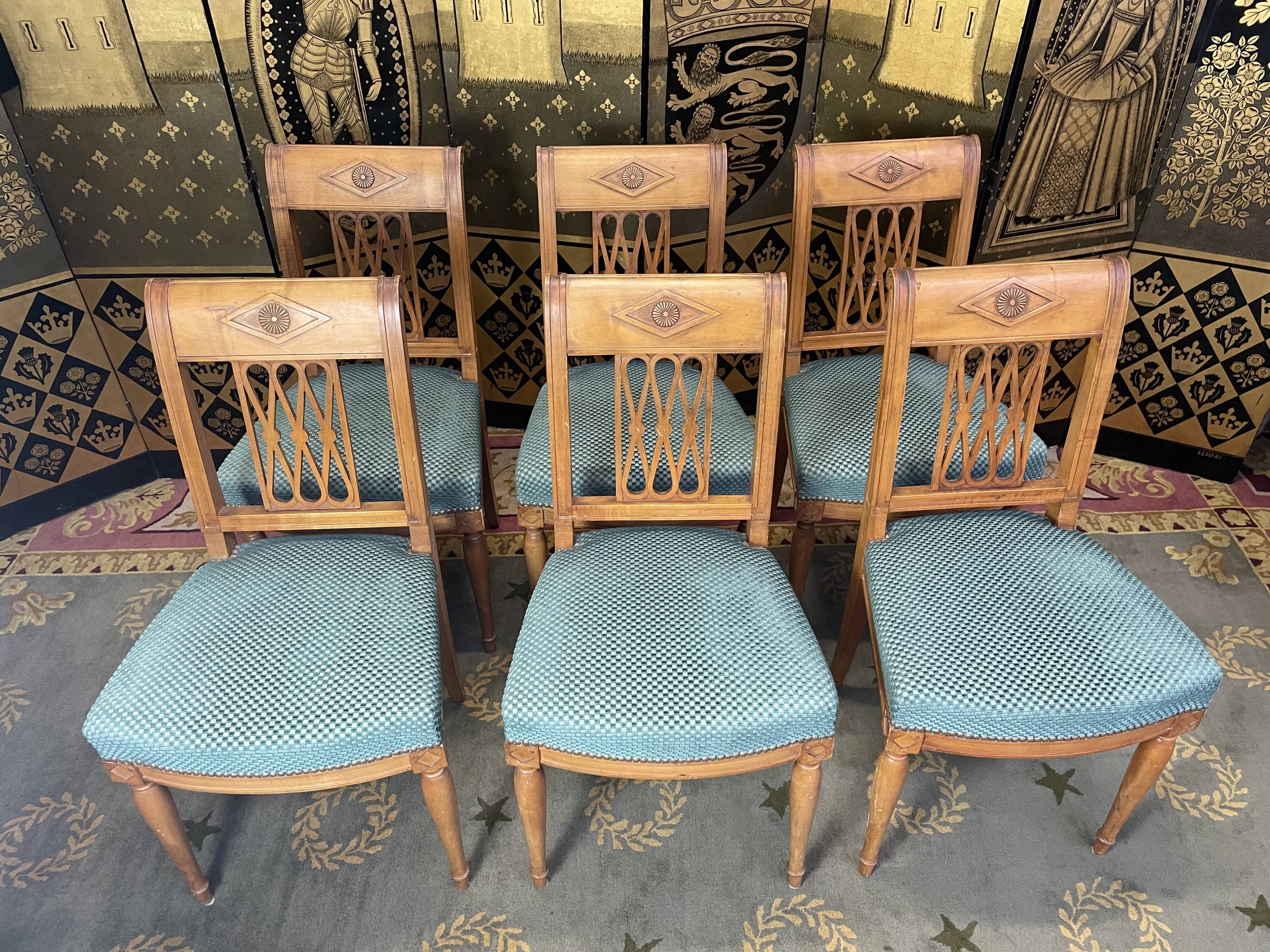 Suite of 6 Louis XVI style chairs