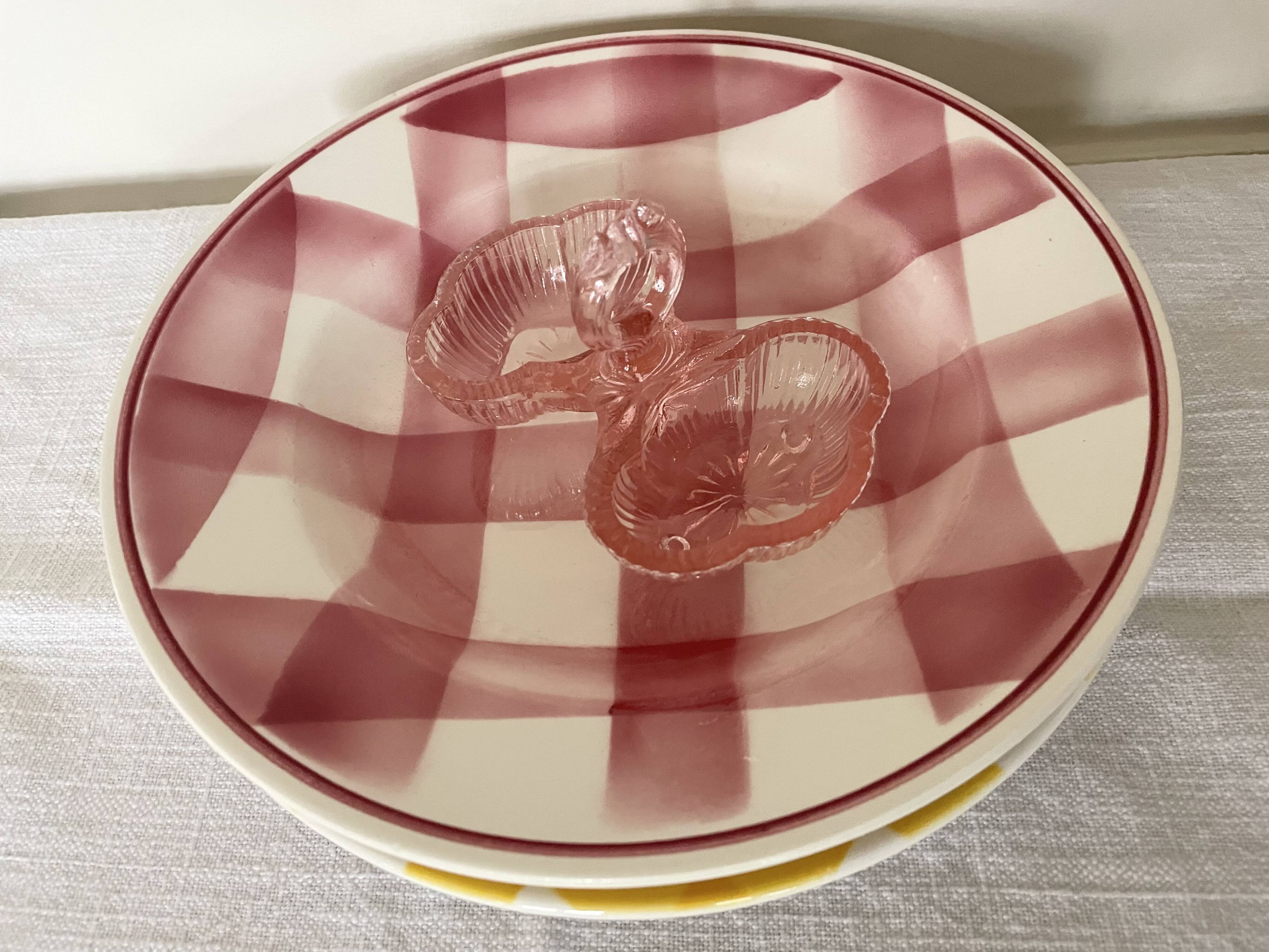 Pink double glass salt shaker