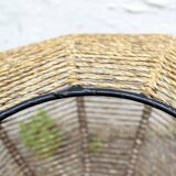 Porte-revues en fer et rotin Italie 1950