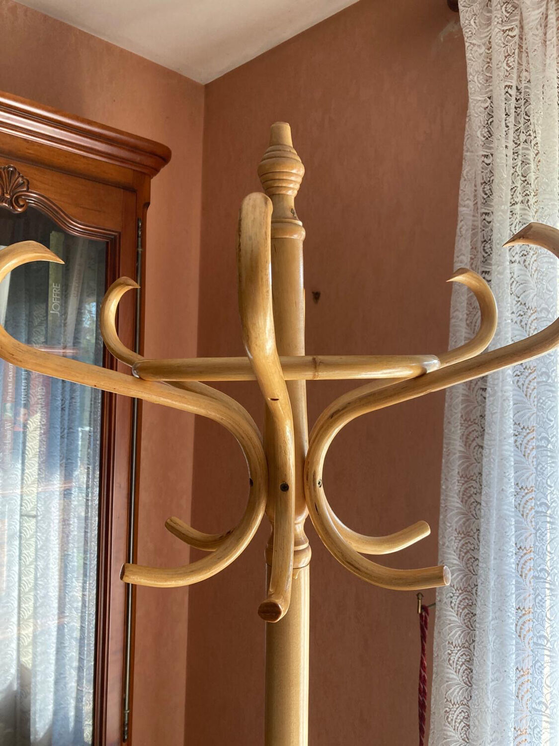 Wooden parrot coat rack