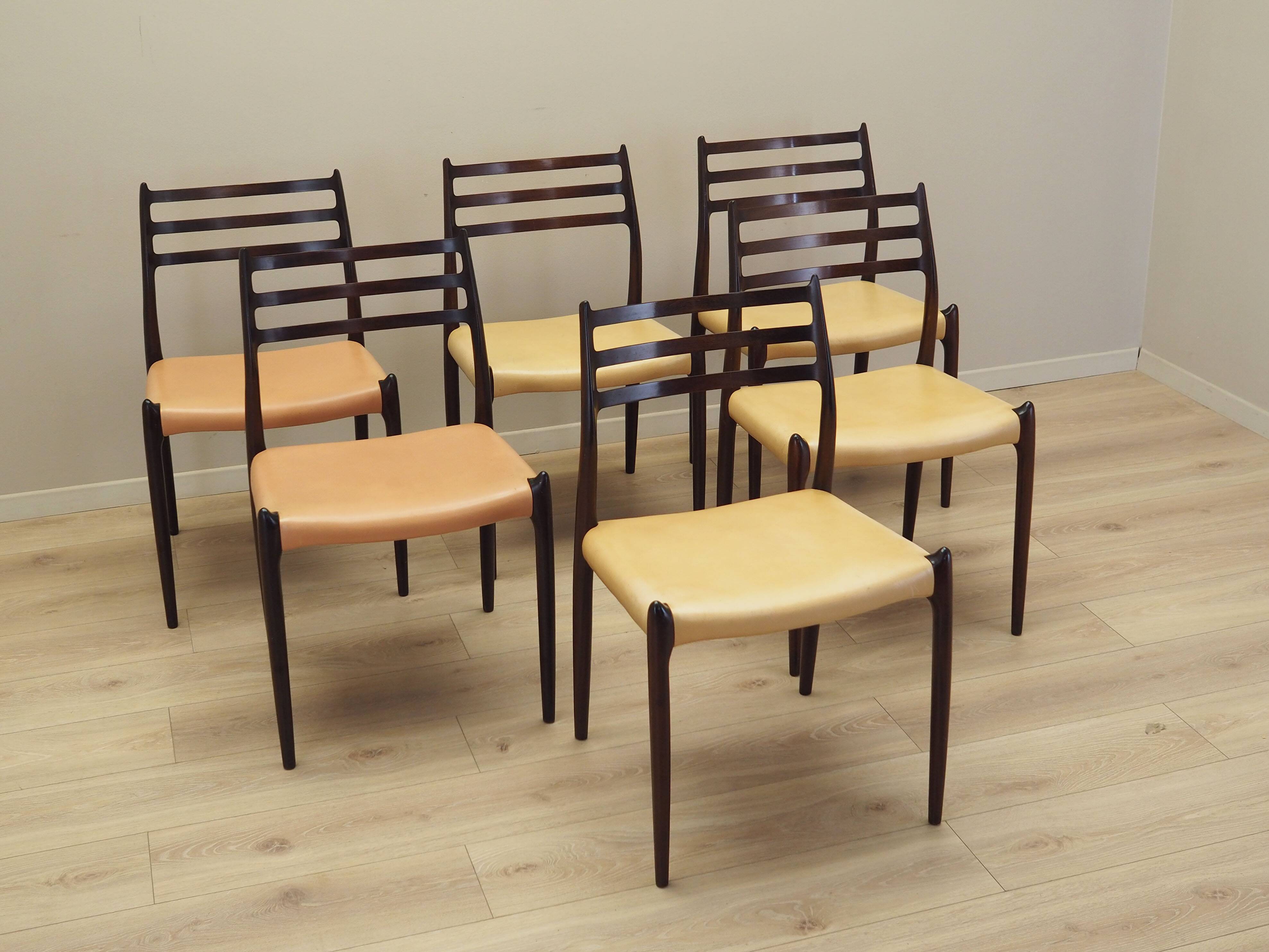 Set of six mahogany chairs, Danish design, 1960s, designer: Niels Otto Møll