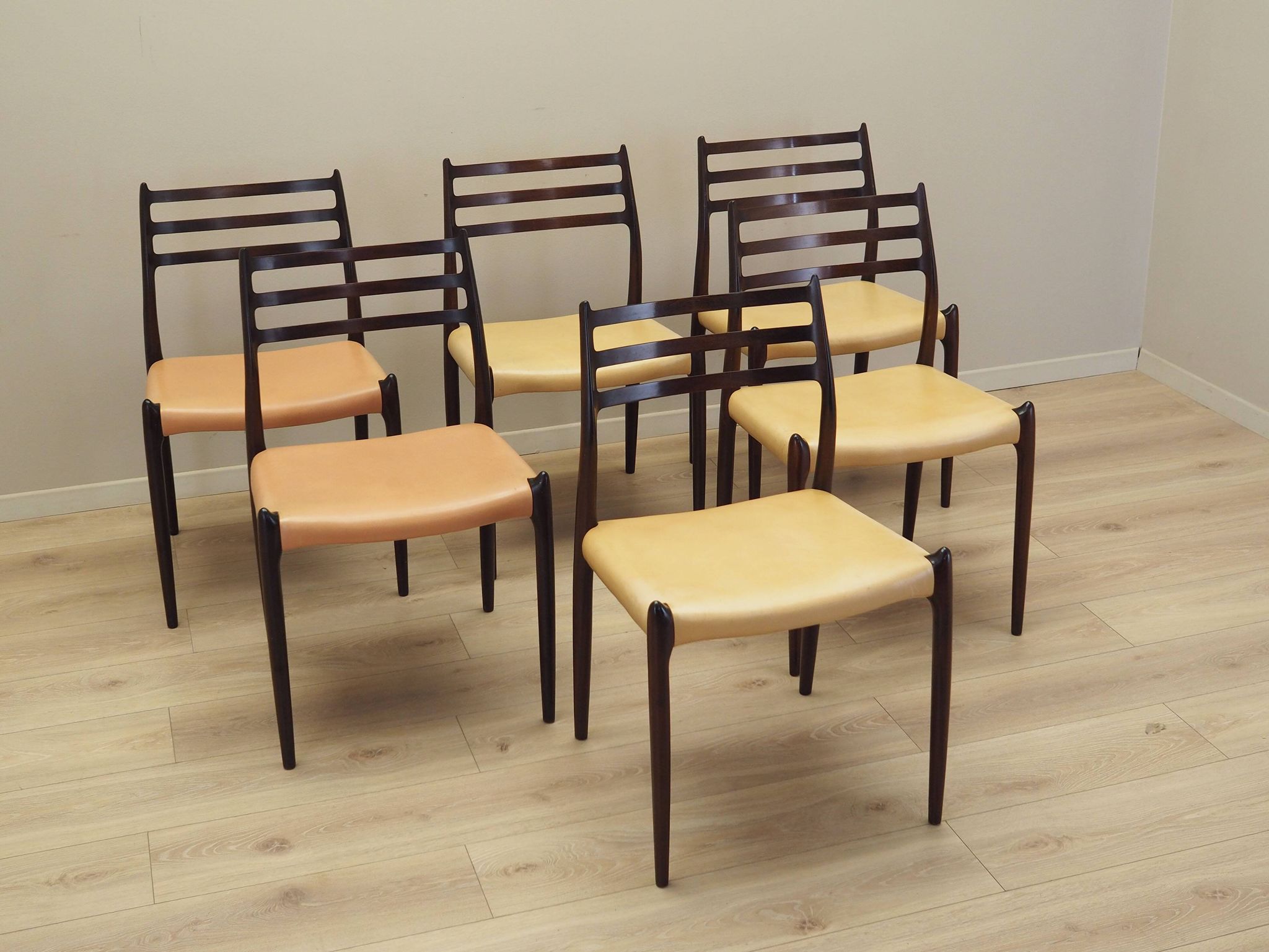 Set of six mahogany chairs, Danish design, 1960s, designer: Niels Otto Møll