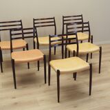 Set of six mahogany chairs, Danish design, 1960s, designer: Niels Otto Møll