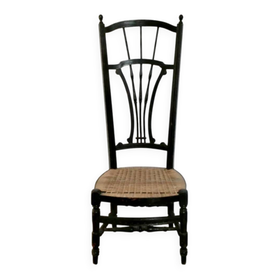 Chaise de nourrice provençale avec assise cannée, vers 1900