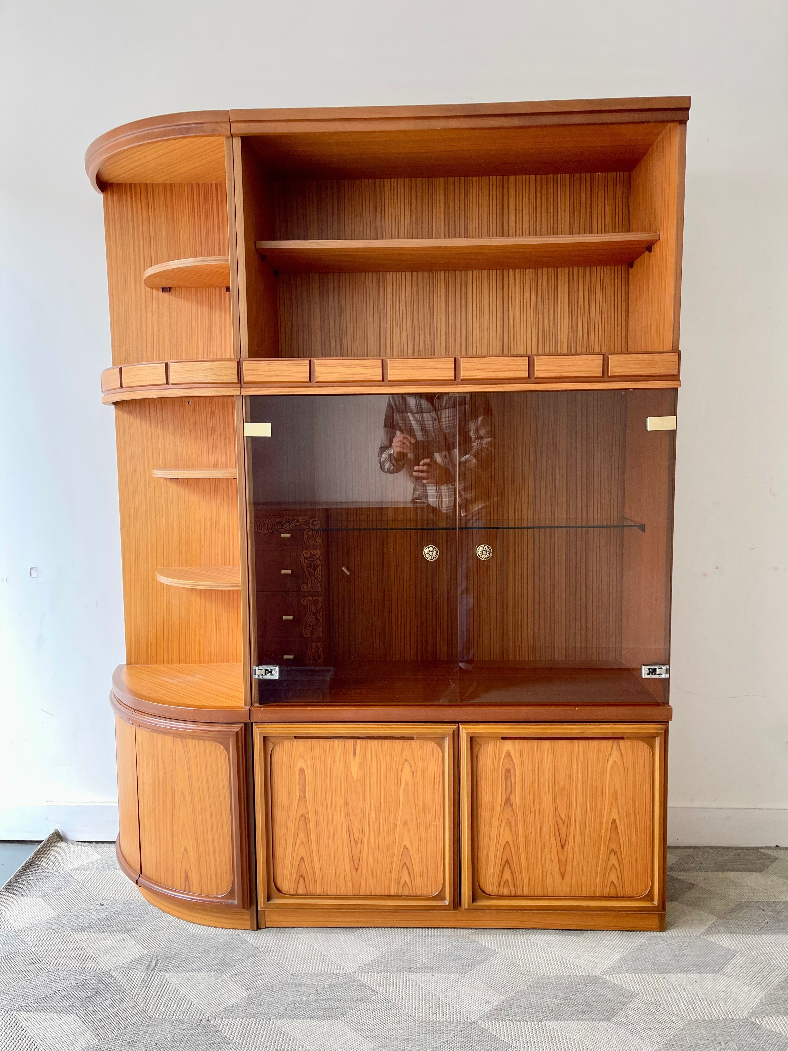 Vintage wall unit display cabinet