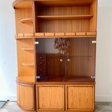 Vintage wall unit display cabinet