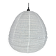 Très grande suspension en rotin et lin naturel japonisante en forme de goutte H65 D70