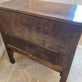 Commode secrétaire époque XIXème en merisier et loupe de frêne