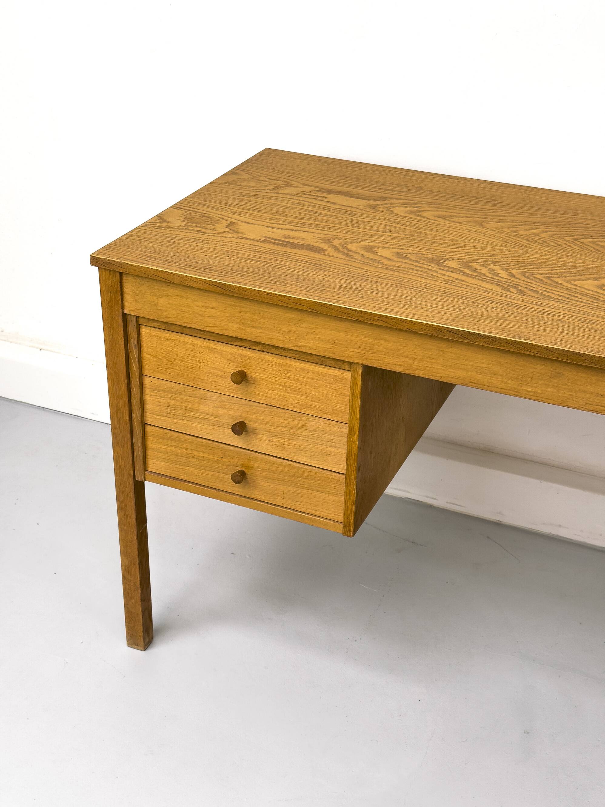 Oak Desk with Three Drawers from Domino Møbler, 1970s