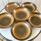 Set of 6 hollow plates in Longchamp sandstone hand painted 70s