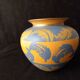 Vase signed DD▲ Foliages Provence Yellow and Blue