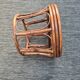 Varnished rattan pouf and cushion