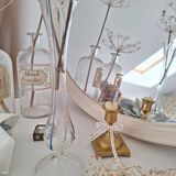 80s blue glass soliflore