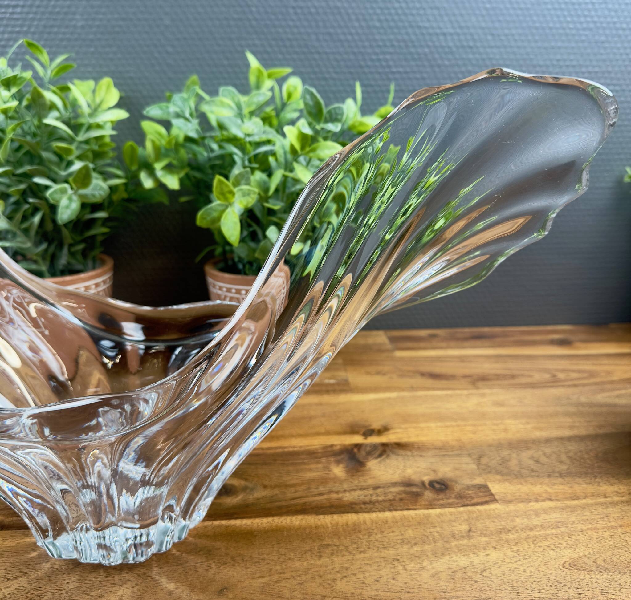 Vintage free-form glass bowl – decorative design plate
