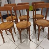 Suite de 6 chaises de bistrot Baumann vibtage années  1920