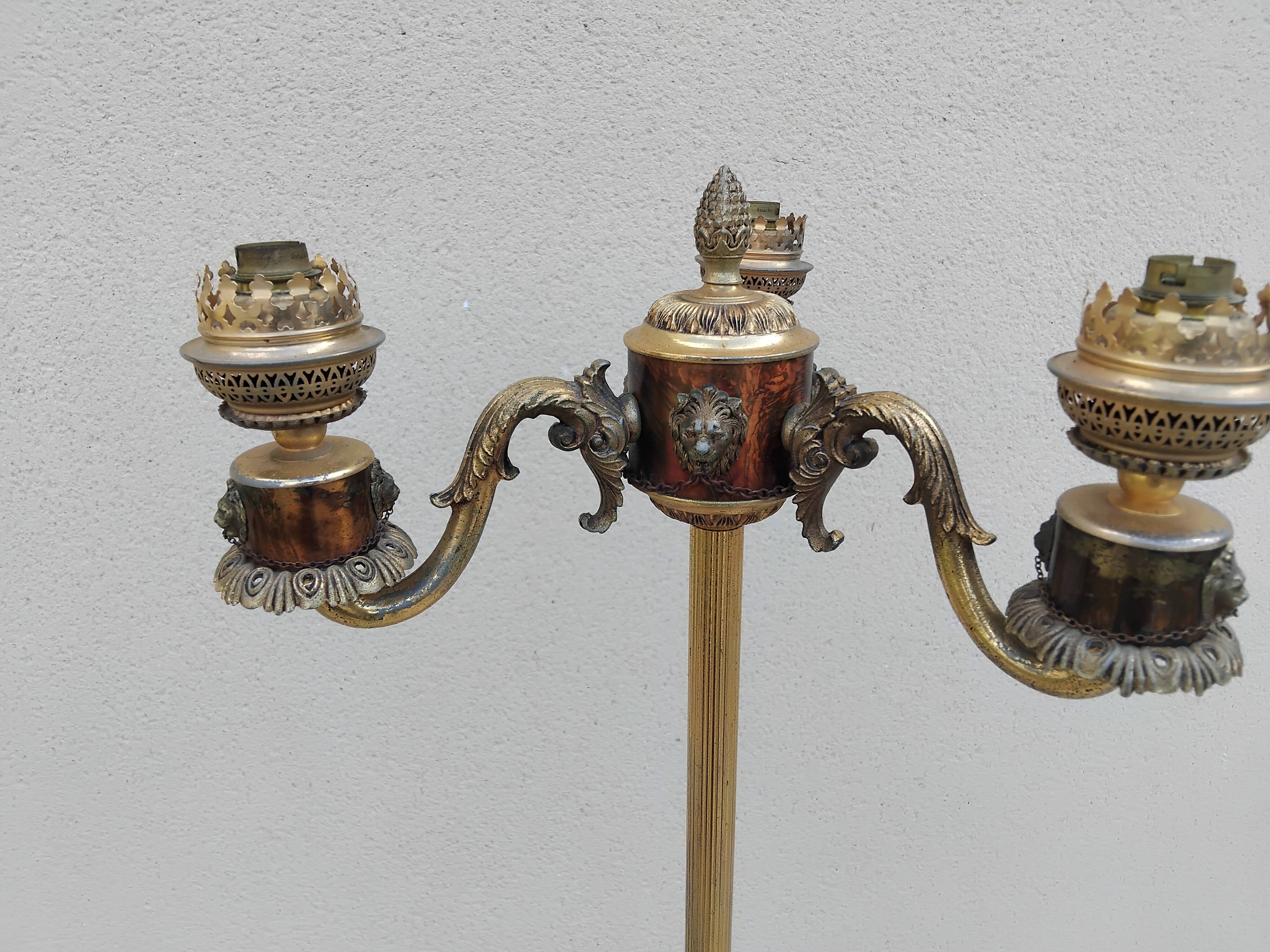 Lampadaire vintage laiton napoleon