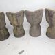 Set of 4 garden chairs stone tree stump