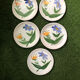 5 assiettes plates décor grosses fleurs Vallauris vers 1950