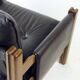 Lot de 2 chaises longues en cuir marron et noyer par Ton, Tchécoslovaquie