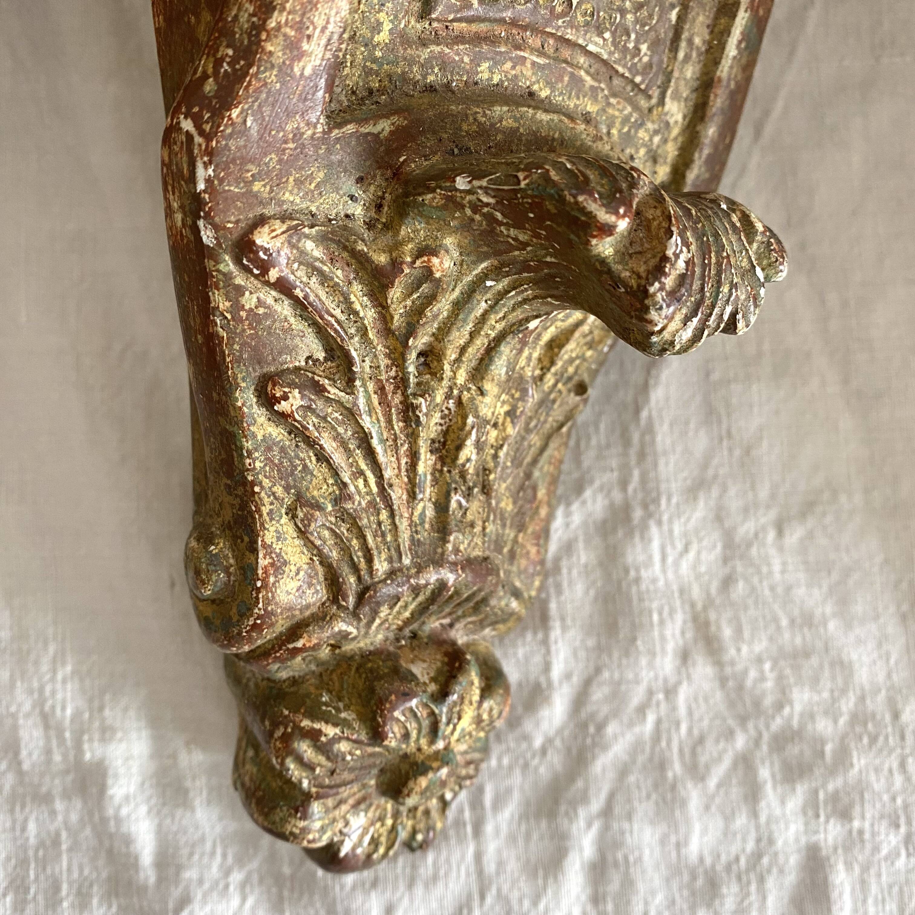 Baroque plaster corner consoles