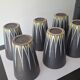 Six Orange and Black Ceramic Vases Vallauris André Baud