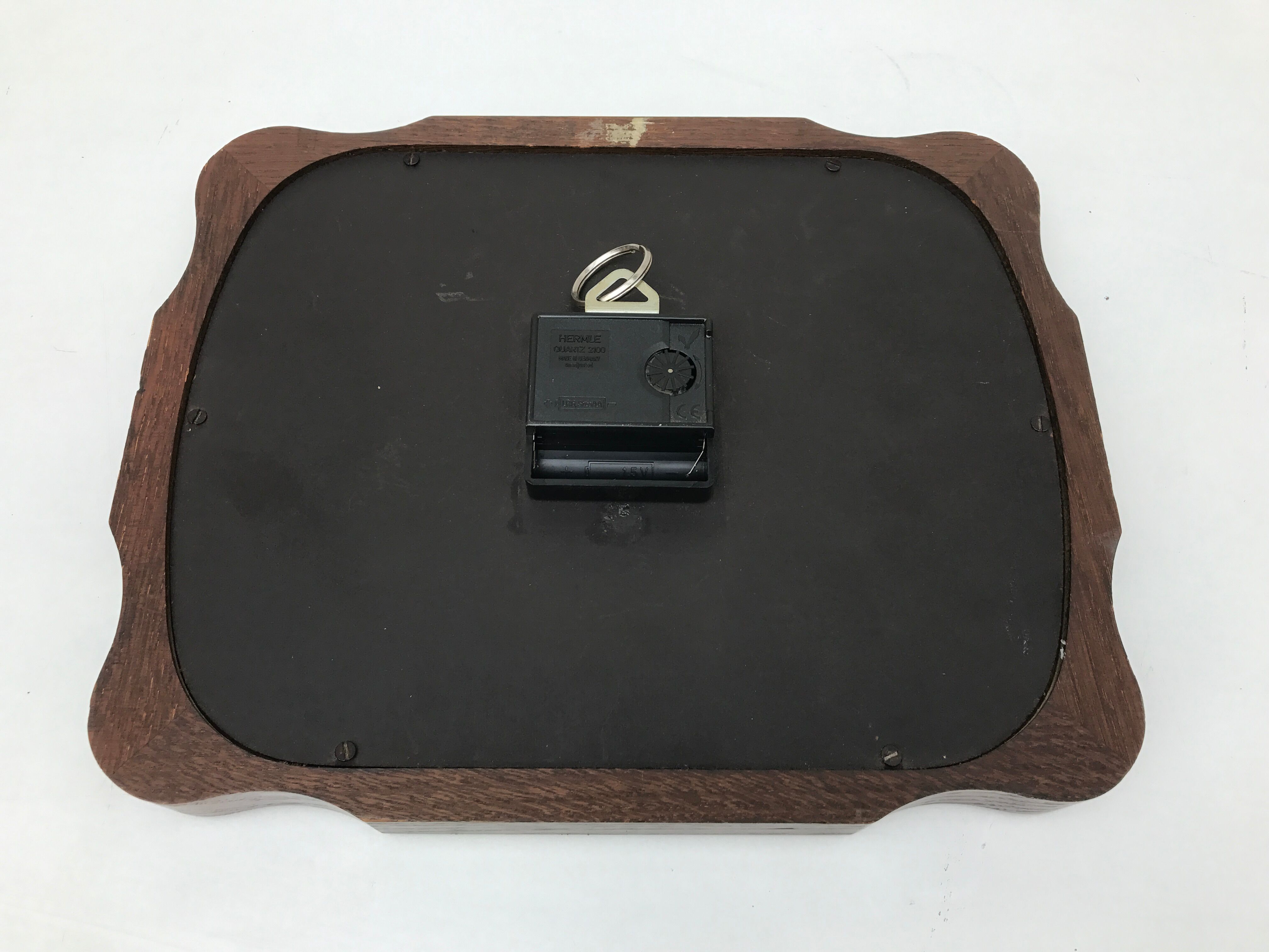 Horloge pendule odo quartz en bois et verre vintage