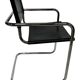 Ensemble vintage de 6 chaises à structure tubulaire Mart Stam design cuir