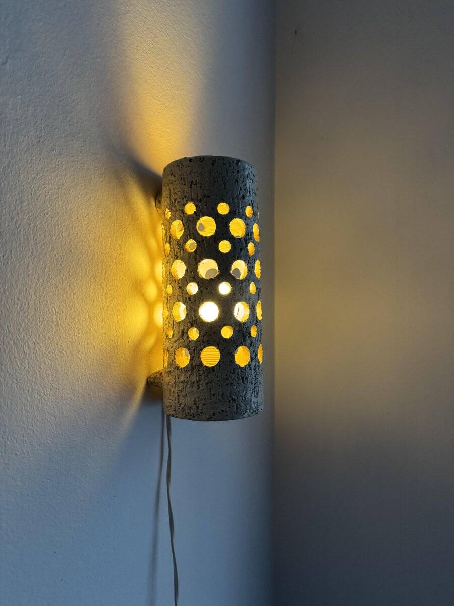 Danish chamotte wall sconce, 1960s