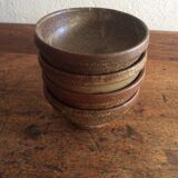 Set of 4 old bowls in stoneware