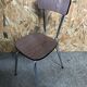 Old chair kitchen formica imitat° wood + feet compass metal chrome vintage