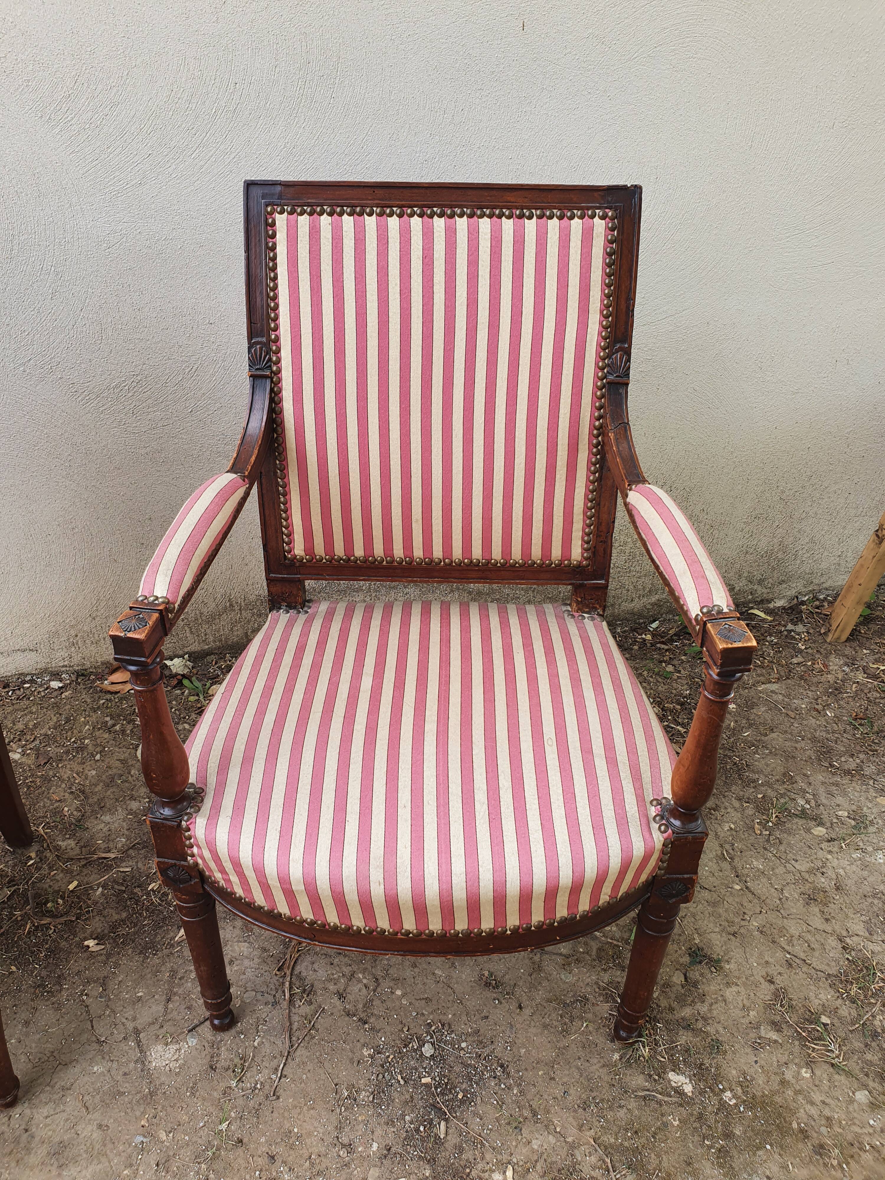 Pair of directoire period armchairs
