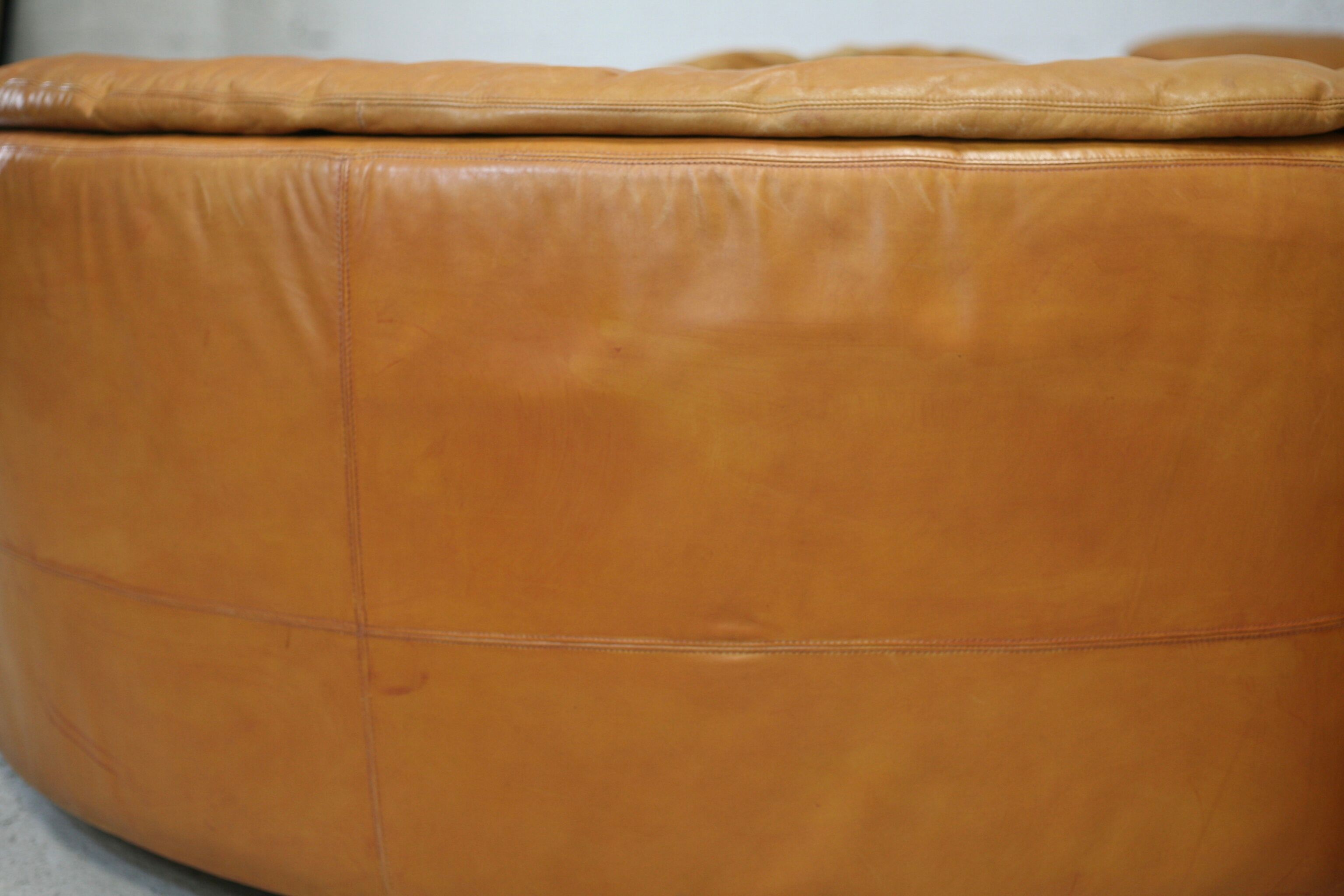 Leather modular sofa, 7 elements, 70s