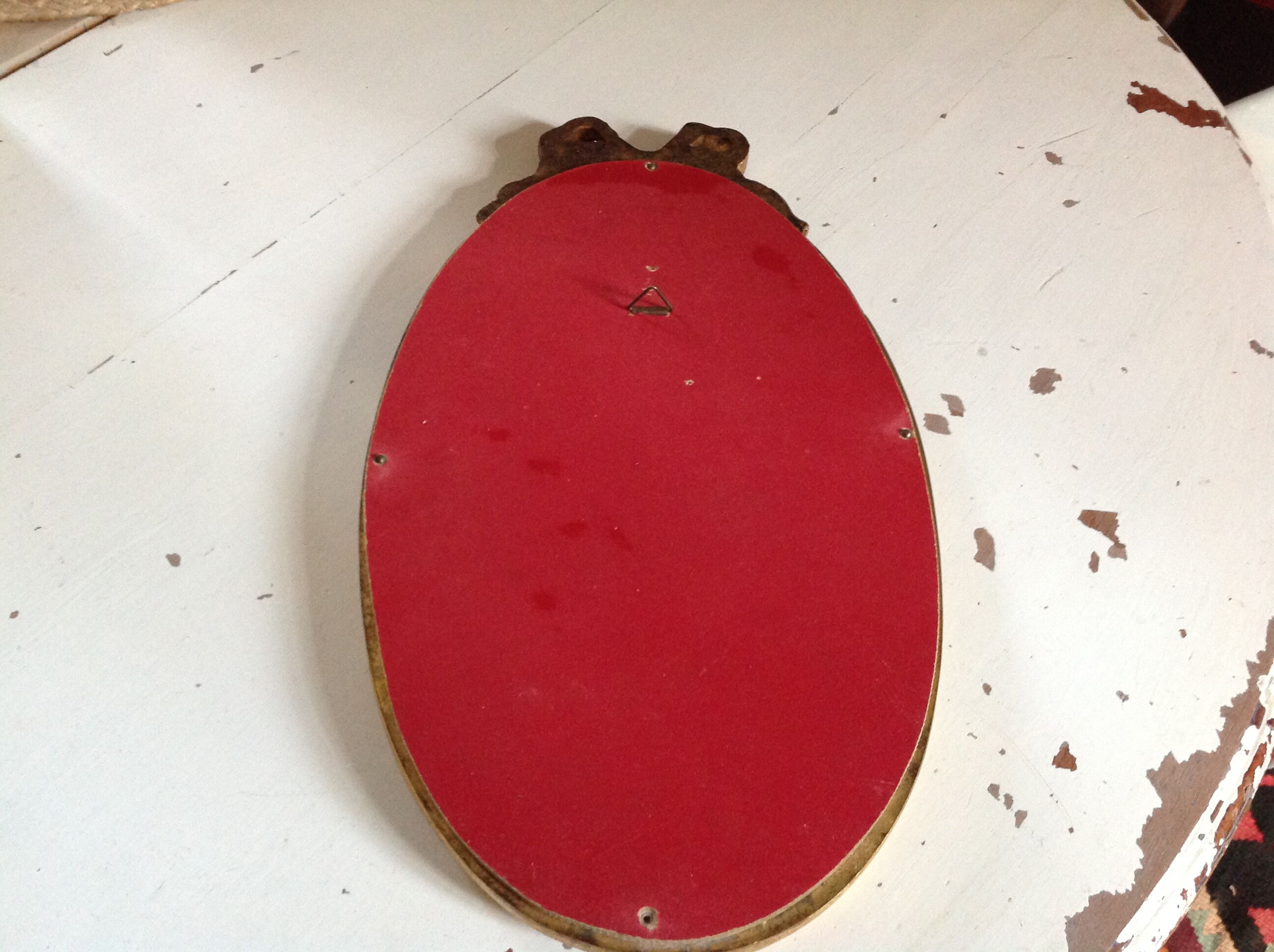 Mirror gold wood medallion - 43x24cm