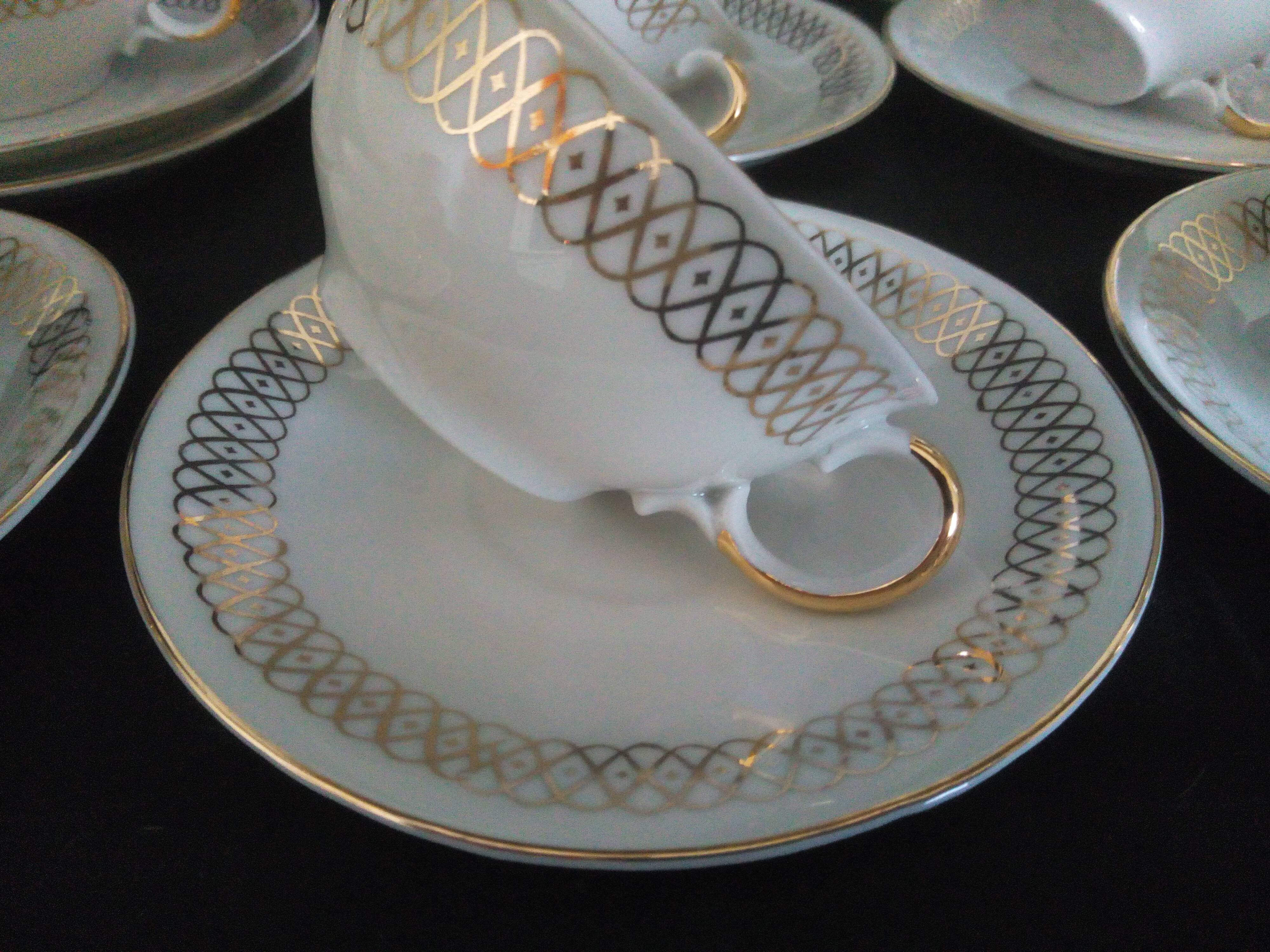 German porcelain coffee set Oscar Schaller (1921 - 1935)